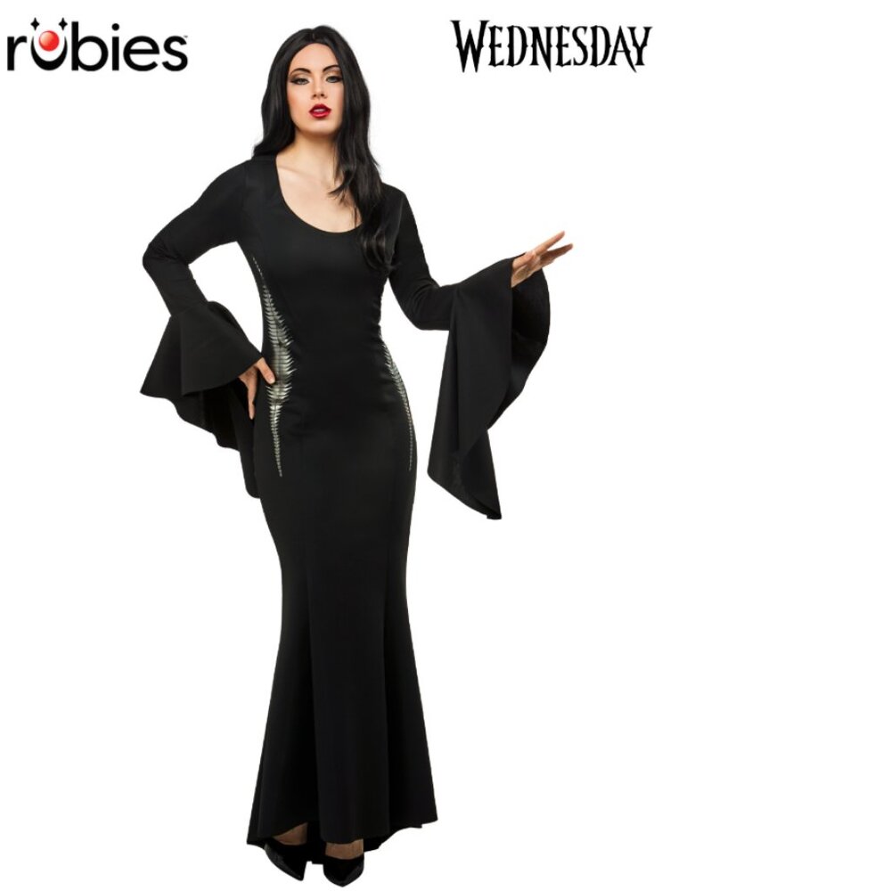 Morticia The Addams Family 12/14 Halloween Costume Sexy Dress Adult Womens